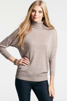 Ann Taylor Italian Merino Wool Back Button Sweater - Lyst