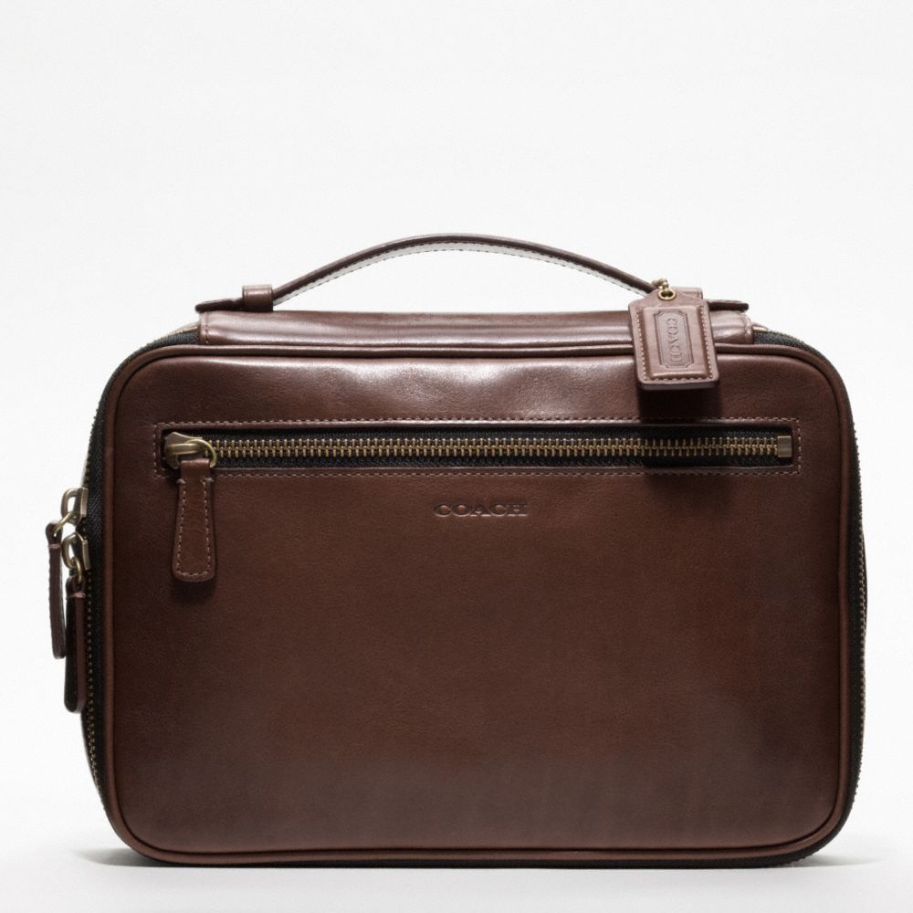 Coach Bleecker Leather Travel Kit in Brown for Men
