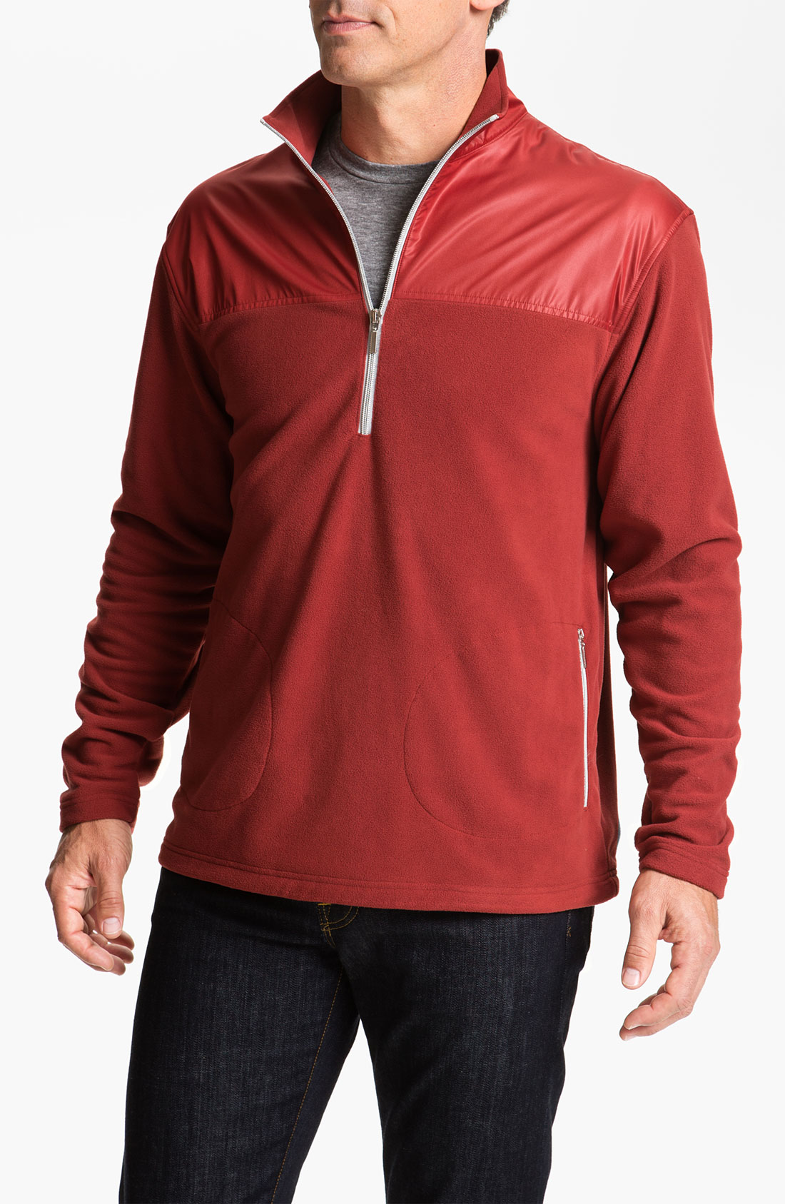 Cutter & Buck Alpine Half Zip Fleece Jacket in Red for Men (alpine red