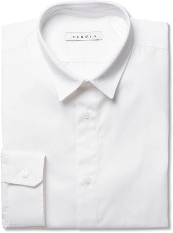 Sandro Slimfit Piquecollar Cotton Tuxedo Shirt - Lyst