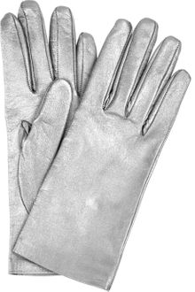 Yves Saint Laurent Metallic Leather Gloves - Lyst