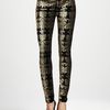 7 For All Mankind Metallic Chinoiserie Jeans Blackgold in Gold (blk gld metallic) - Lyst