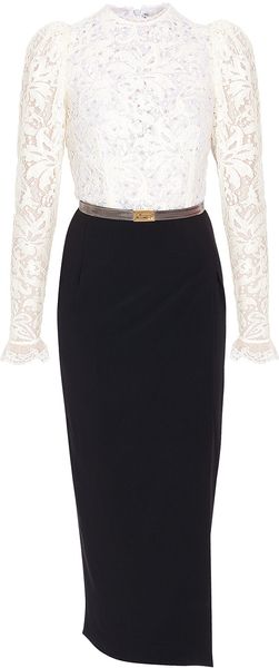 Alessandra Rich Lace Panel Skirt Dress - Lyst