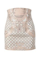 Balmain Velvet and Leather Miniskirt