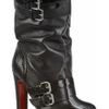 Christian Louboutin Loubi Bike 140 Leather and Python Boots in Black - Lyst
