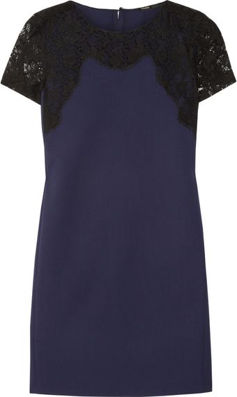Maje Stilleto Lace-trimmed Jersey Dress - Lyst