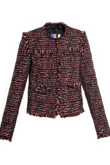 MSGM Frayed Tweed Jacket - Lyst