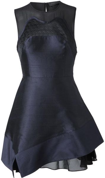 Proenza Schouler Shantung Silk Dress in Blue (navy) - Lyst