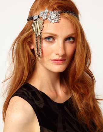 River Island Art Deco Diamante Stretch Hair Band - Lyst