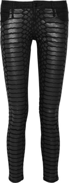 Sass And Bide The Last Stand Crocprint Cropped Skinny Jeans in Black - Lyst