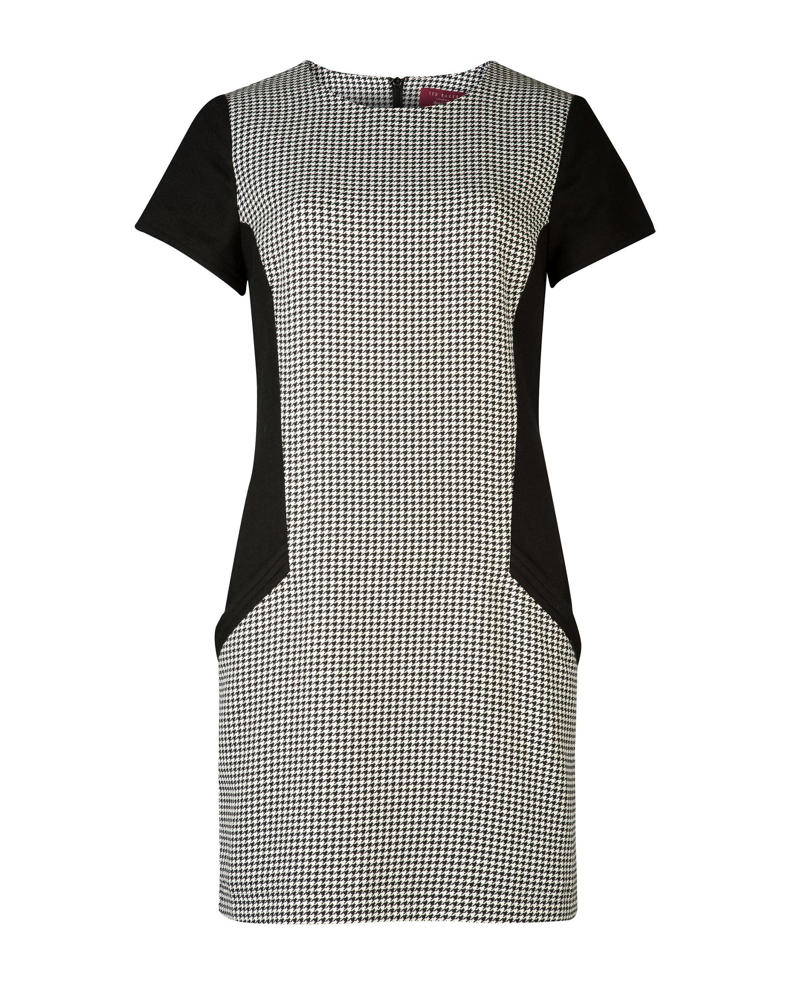 black and white dog tooth dress