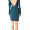 Zac Posen Open Back Ruched Dress in Green (teal) - Lyst
