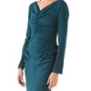 Zac Posen Open Back Ruched Dress in Green (teal) - Lyst