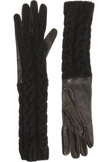 Barneys New York Cashmere Cable Knit Gloves - Lyst