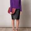Diane Von Furstenberg Clover Leather Skirt in Black (clover) - Lyst