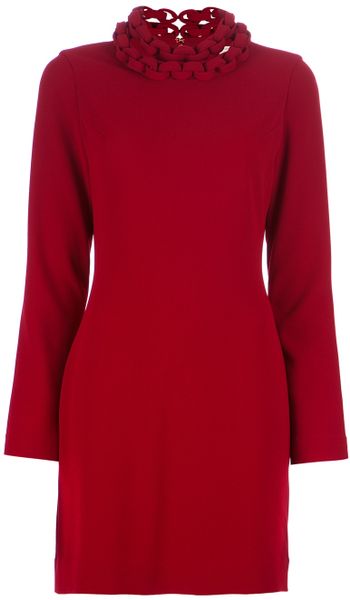 Diane Von Furstenberg Giada Crepe Shift Dress in Red - Lyst