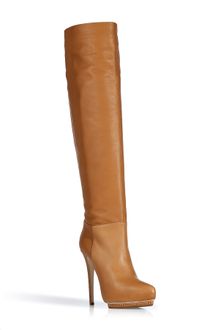 Le Silla Caramel Leather Overtheknee Boots - Lyst