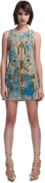 Versace Tiedye Shadow Slate Mini Dress in Blue (tie dye shadow slate) - Lyst