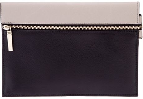 Victoria Beckham Contrast Clutch in Black - Lyst