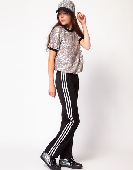 Adidas Firebird Track Pant In Black Blackrunningwhite Lyst 3823