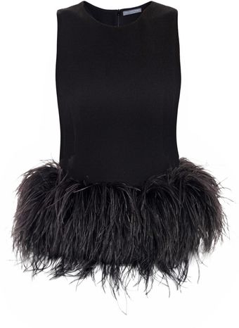 Alexander McQueen Feather trimmed Top - Lyst