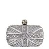 Alexander Mcqueen Studded Union Jack Clutch in Gray (grey) - Lyst