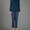 Burberry Long Sleeve Key Hole Blouse in Blue (navy) - Lyst