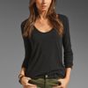 James Perse Casual Long Sleeve T in Black - Lyst