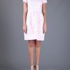 Oscar De La Renta Flared Lace Overlay Dress in Pink - Lyst