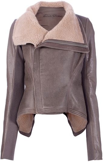 Rick Owens Shearling Biker Jacket - Lyst