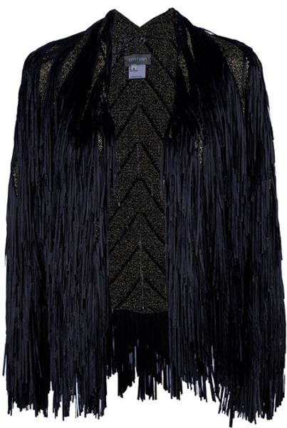 Tim Ryan Fringe Cape in Black - Lyst