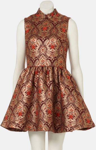 Topshop Jacquard Skater Dress - Lyst