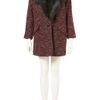 Topshop Textured Fur Collar Boyfriend Coat in Red (burgundy) - Lyst