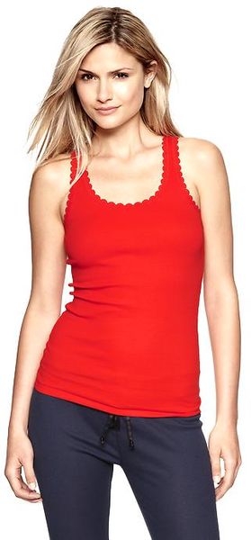 Gap Lacetrim Ribbed Tank - Lyst