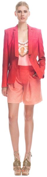 Matthew Williamson Dip Dyed Leopard Weave Oversized Blazer in Red - Lyst