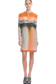 Matthew Williamson Landscape Washed Silk Keyhole Day Dress - Lyst