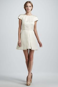 Tibi Pleated Jacquard Dress - Lyst