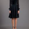 Alexander Mcqueen Sheer Pleat Dress in Black - Lyst