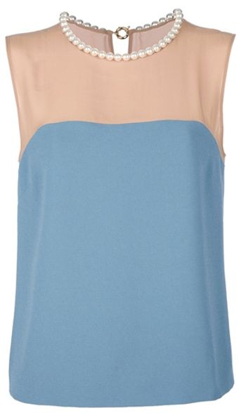 Moschino Cheap & Chic Two-Tone Sleeveless Shirt - Lyst