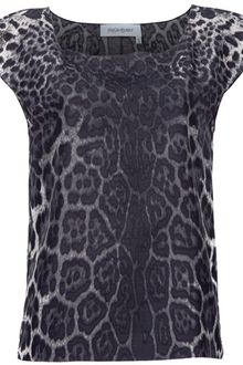 Yves Saint Laurent Printed Cap Sleeved Shirt - Lyst