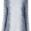 Alexander Wang Patterned Metallic Tone Long Sleeve Sweater in Silver (grey) - Lyst