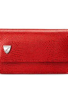 Aspinal Business Credit Card Case in Red Lizard Cream - Lyst