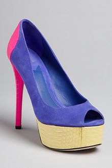 B Brian Atwood  Blayne High Heel Peep Toe Platform Pumps - Lyst