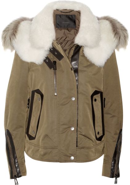 Belstaff Rutlans Padded Shell and Shearling Coat in Khaki (olive) - Lyst