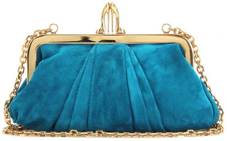 Christian Louboutin Mini Loubi Lula Croissant Clutch in Blue (peacock) - Lyst