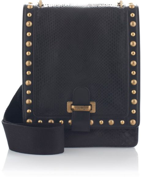 Ferragamo Ss Python Ruth Messenger Bag in Black (black/gold) - Lyst