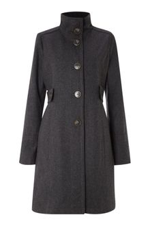 Kenneth Cole Funnel Neck Wool Coat - Lyst