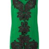 Lanvin Laceappliquéd Silkchiffon and Satin Dress in Green (emerald) - Lyst