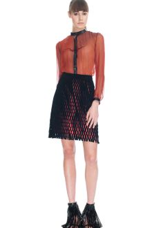 Marios Schwab Short Slash Suede Skirt - Lyst