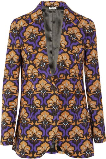 Miu Miu Printed Mohair and Woolblend Jacket - Lyst